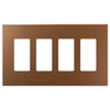 Screwless Oversized Brushed Copper - 4 Rocker Wallplate