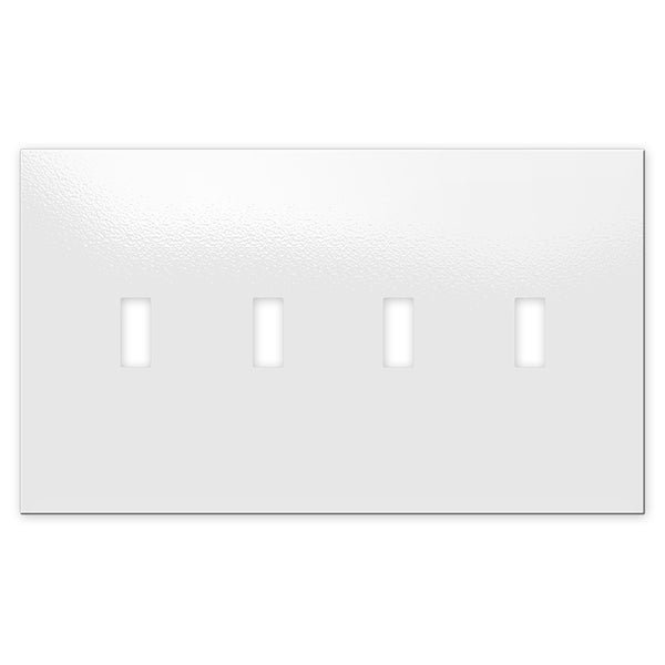 Screwless Oversized White - 4 Toggle Wallplate