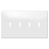 Screwless Oversized White - 4 Toggle Wallplate