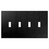 Screwless Oversized Brushed Black - 4 Toggle Wallplate