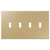Screwless Oversized Brushed Gold - 4 Toggle Wallplate