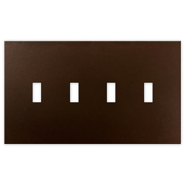 Screwless Oversized Bronze - 4 Toggle Wallplate