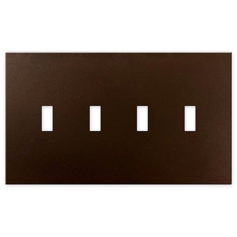 Screwless Oversized Bronze - 4 Toggle Wallplate