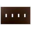 Screwless Oversized Bronze - 4 Toggle Wallplate