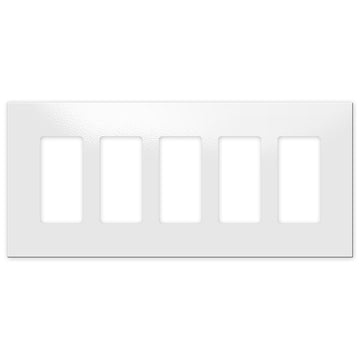 Screwless White - 5 Rocker Wallplate