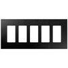 Screwless Brushed Black - 5 Rocker Wallplate
