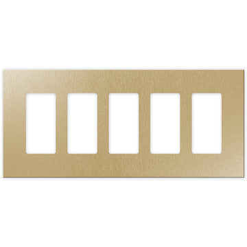 Screwless Brushed Gold - 5 Rocker Wallplate