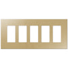 Screwless Brushed Gold - 5 Rocker Wallplate