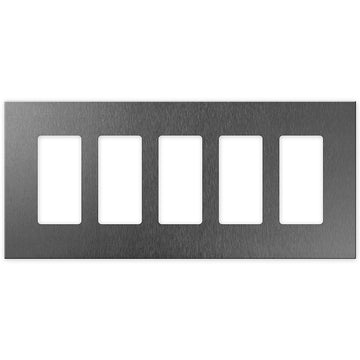 Screwless Brushed Gray - 5 Rocker Wallplate