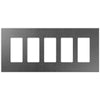 Screwless Brushed Gray - 5 Rocker Wallplate