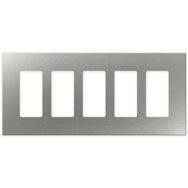 Screwless Stainless Steel - 5 Rocker Wallplate