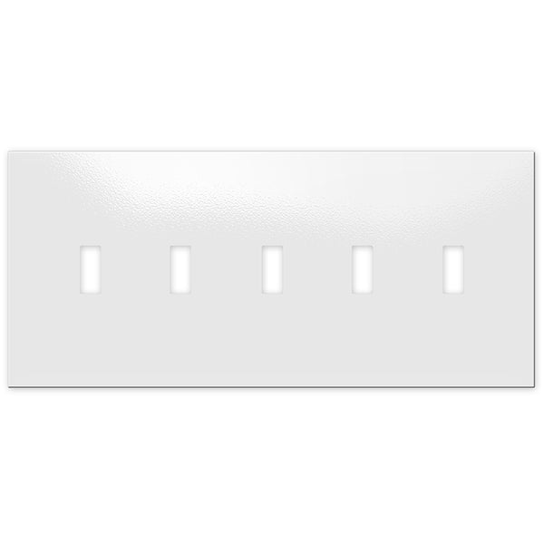 Screwless White - 5 Toggle Wallplate