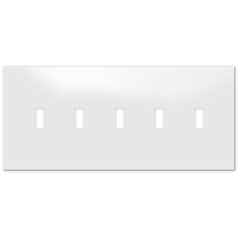 Screwless White - 5 Toggle Wallplate