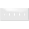 Screwless White - 5 Toggle Wallplate