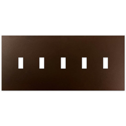 Screwless Bronze - 5 Toggle Wallplate