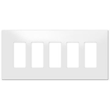 Screwless Oversized White - 5 Rocker Wallplate
