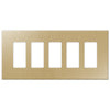 Screwless Oversized Brushed Gold - 5 Rocker Wallplate