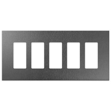 Screwless Oversized Brushed Gray - 5 Rocker Wallplate