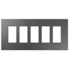 Screwless Oversized Brushed Gray - 5 Rocker Wallplate