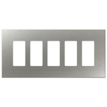 Screwless Oversized Stainless Steel - 5 Rocker Wallplate