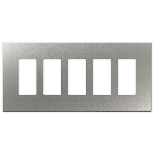 Screwless Oversized Stainless Steel - 5 Rocker Wallplate