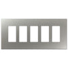 Screwless Oversized Stainless Steel - 5 Rocker Wallplate