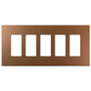 Screwless Oversized Brushed Copper - 5 Rocker Wallplate