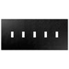 Screwless Oversized Brushed Black - 5 Toggle Wallplate
