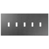 Screwless Oversized Brushed Gray - 5 Toggle Wallplate