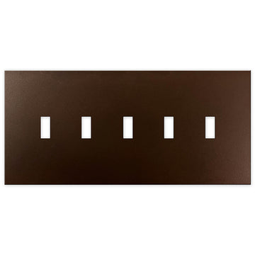 Screwless Oversized Bronze - 5 Toggle Wallplate