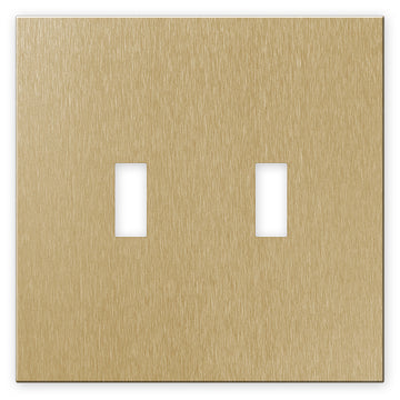 Screwless Brushed Gold - 2 Toggle Wallplate