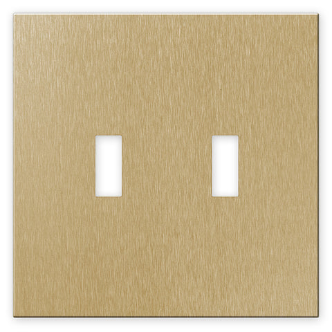 Screwless Brushed Gold - 2 Toggle Wallplate