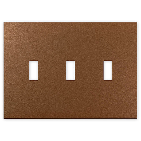 Screwless Copper - 3 Toggle Wallplate