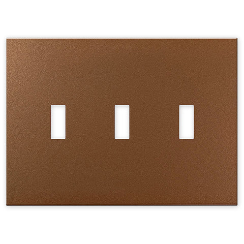 Screwless Copper - 3 Toggle Wallplate