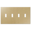 Screwless Brushed Gold - 4 Toggle Wallplate
