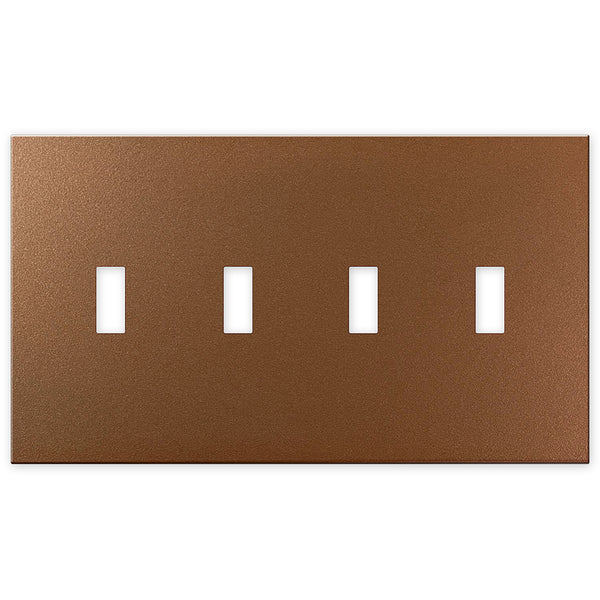 Screwless Copper - 4 Toggle Wallplate