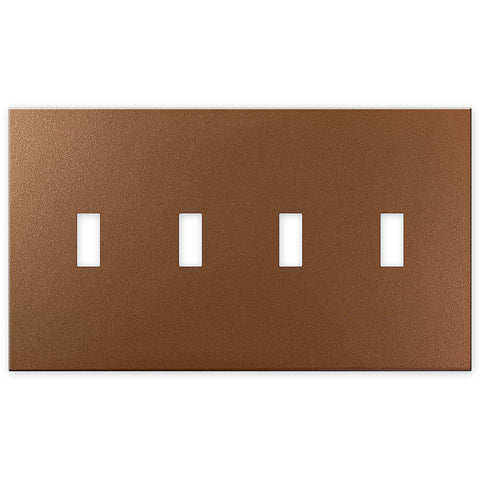 Screwless Copper - 4 Toggle Wallplate