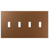 Screwless Copper - 4 Toggle Wallplate