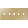 Screwless Brushed Gold - 5 Toggle Wallplate