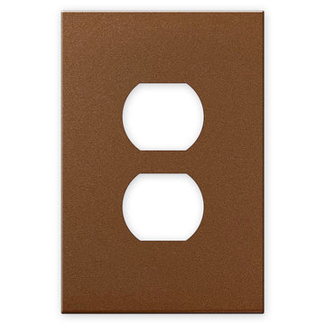 Screwless Oversized Brushed Copper - 1 Duplex Wallplate