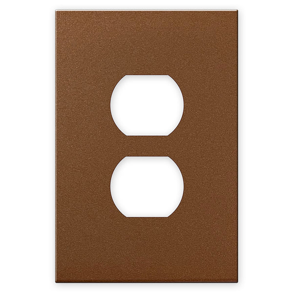 Screwless Oversized Brushed Copper - 1 Duplex Wallplate