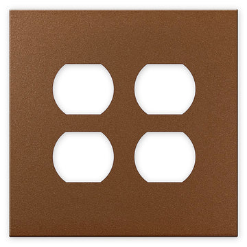 Screwless Oversized Brushed Copper - 2 Duplex Wallplate