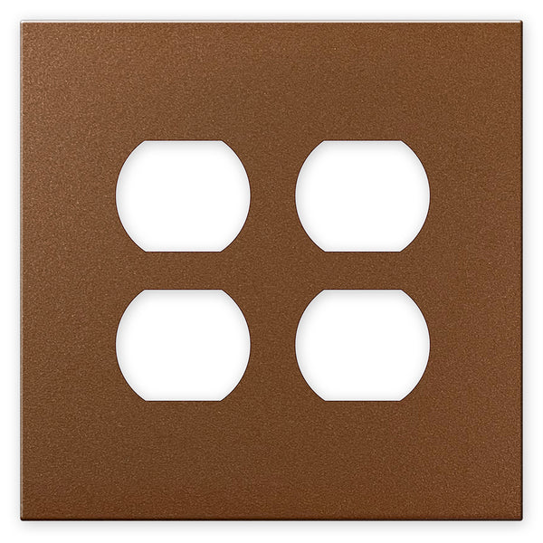 Screwless Oversized Brushed Copper - 2 Duplex Wallplate