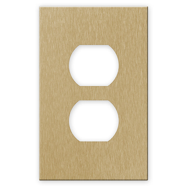 Screwless Brushed Gold - 1 Duplex Wallplate
