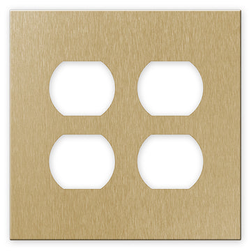 Screwless Brushed Gold - 2 Duplex Wallplate