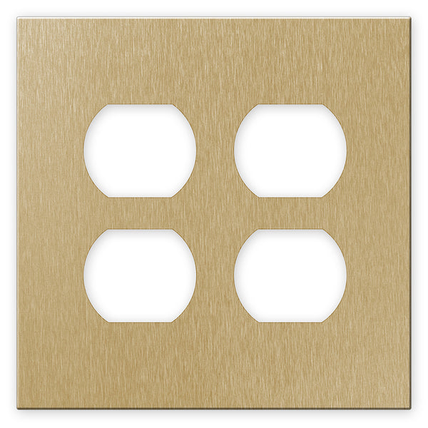 Screwless Brushed Gold - 2 Duplex Wallplate