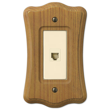 Austin Medium Oak Finish - 1 Phone Jack Wallplate - Wallplate Warehouse 176PH 070686175774 Phone Jacks