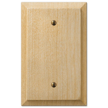 Baker Unfinished Alder Wood - 1 Blank Wallplate - Wallplate Warehouse 180B 070686175781 1 Blank