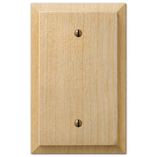 Baker Unfinished Alder Wood - 1 Blank Wallplate - Wallplate Warehouse 180B 070686175781 1 Blank