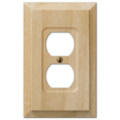 Baker Unfinished Alder Wood - 1 Duplex Wallplate